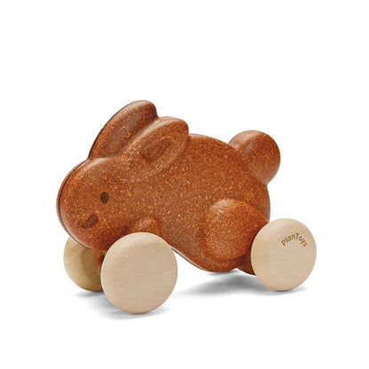 PlanToys push along bunny brown