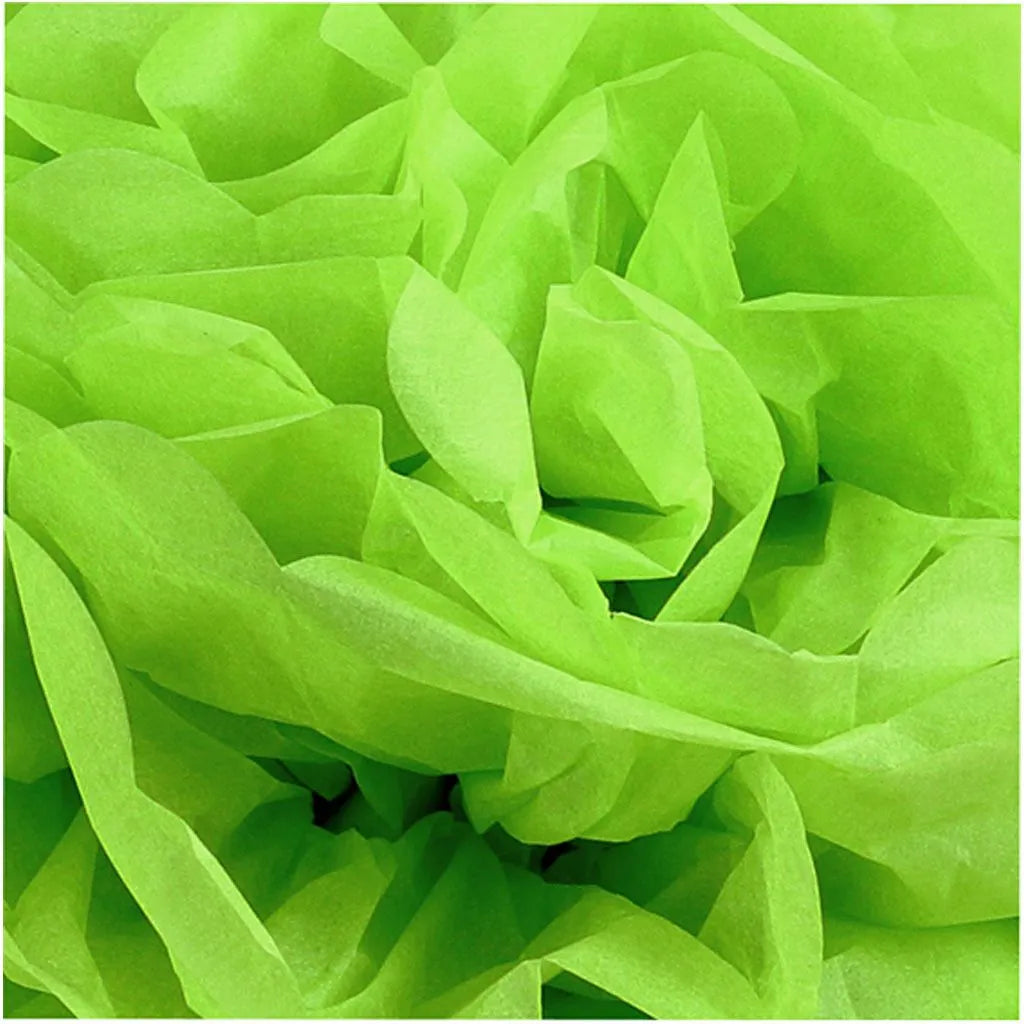 Pompon van papier 3 stuks lime groen