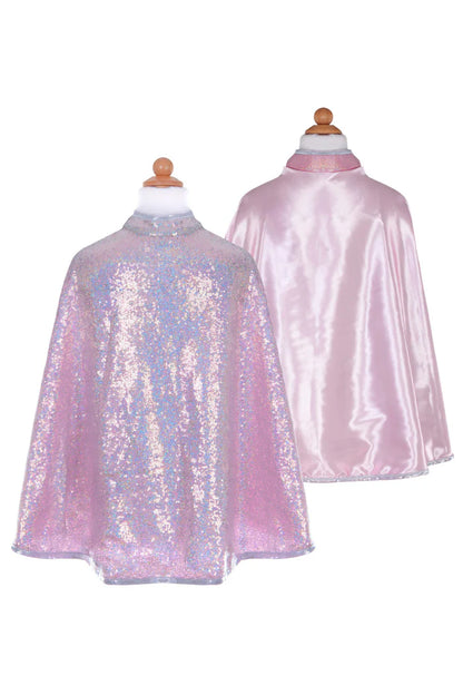 Omkeerbare sequins cape zilver/roze