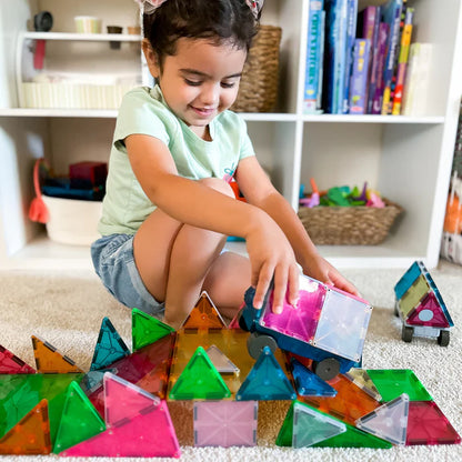 Magna-tiles cars 2 stuks uitbreidingsset paars en rood