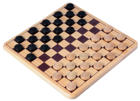 Damspel hout bedrukt