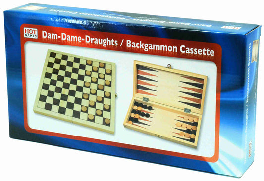 Dam-/backgammon klapcassette