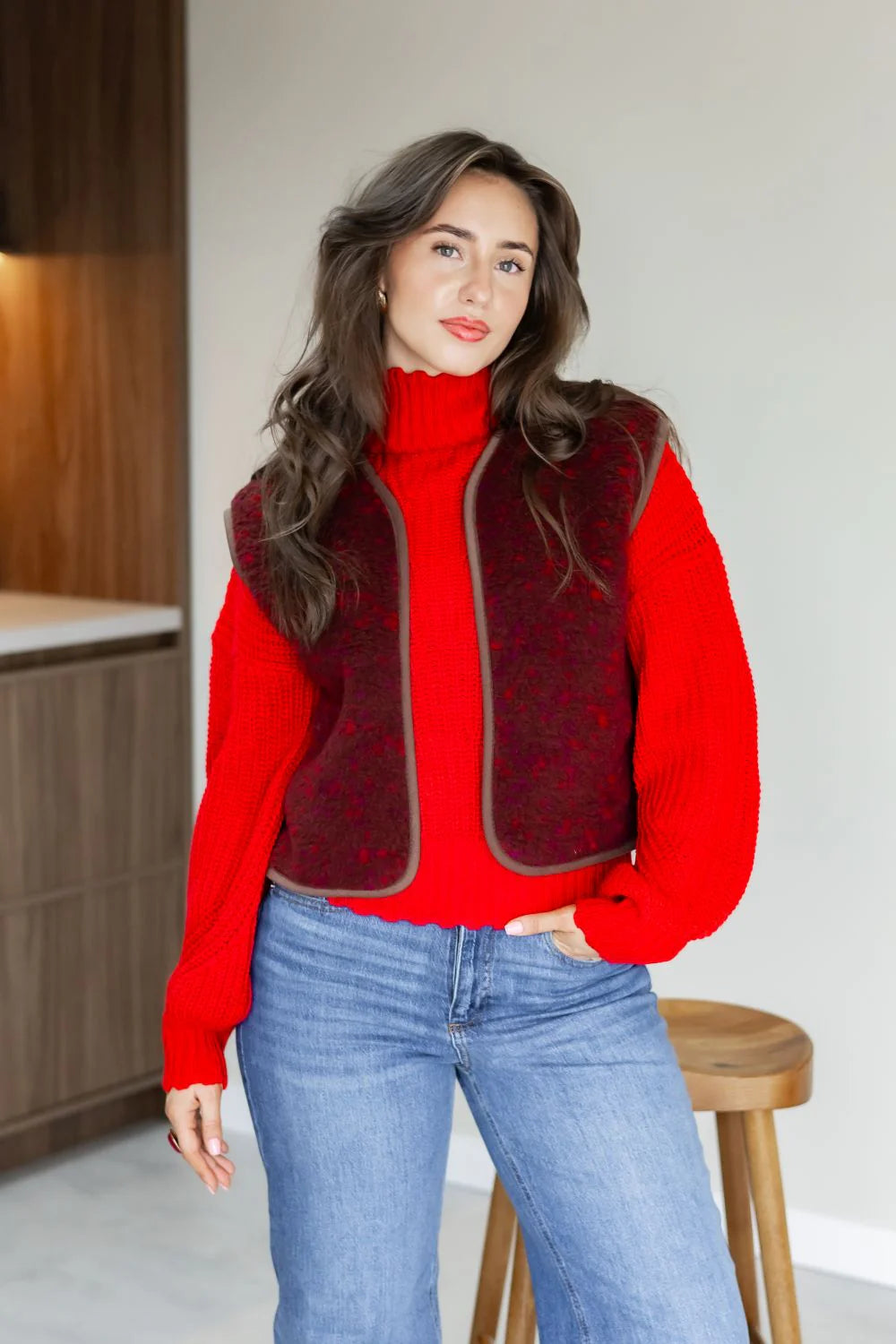 Gilet camino red multi dots
