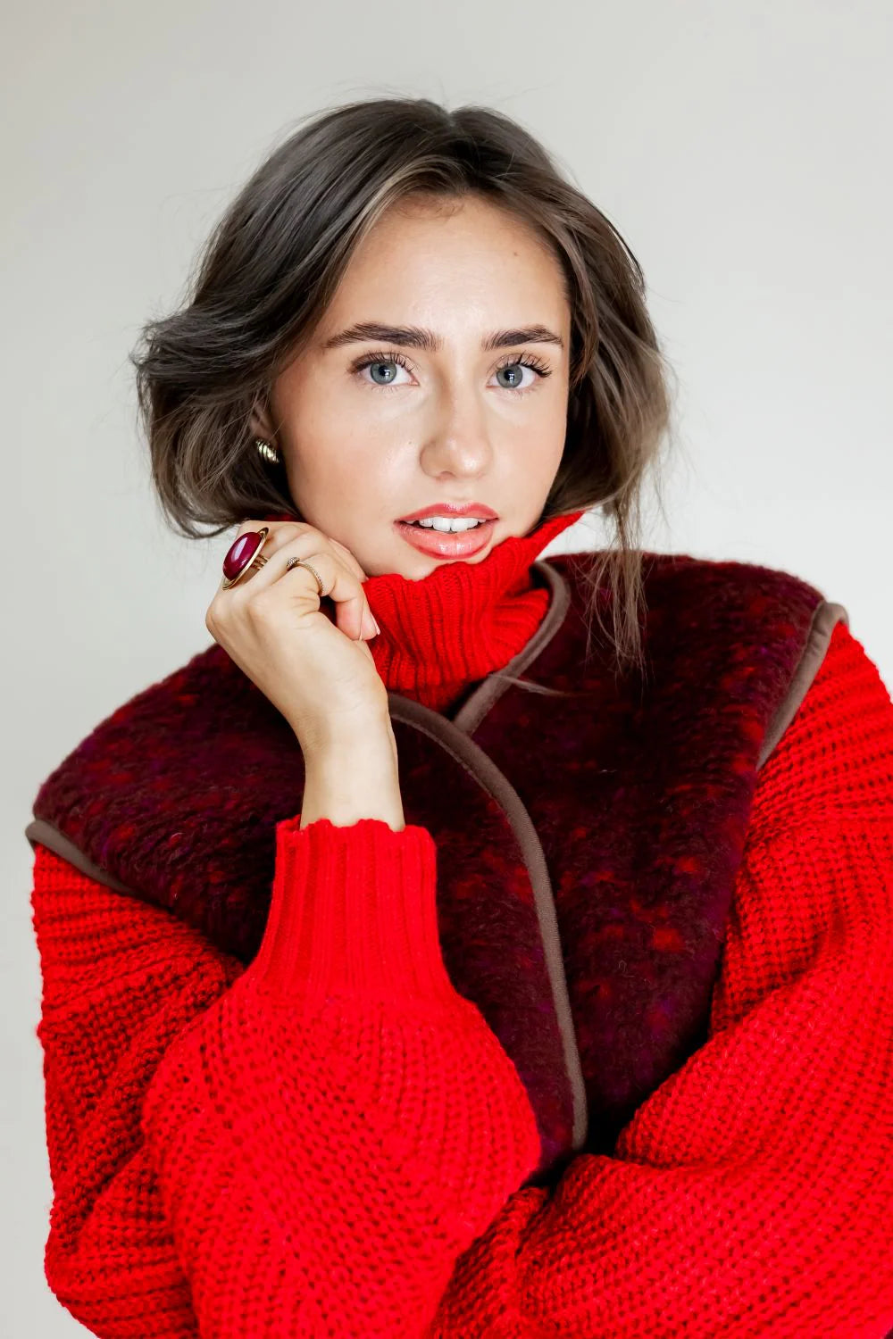 Gilet camino red multi dots