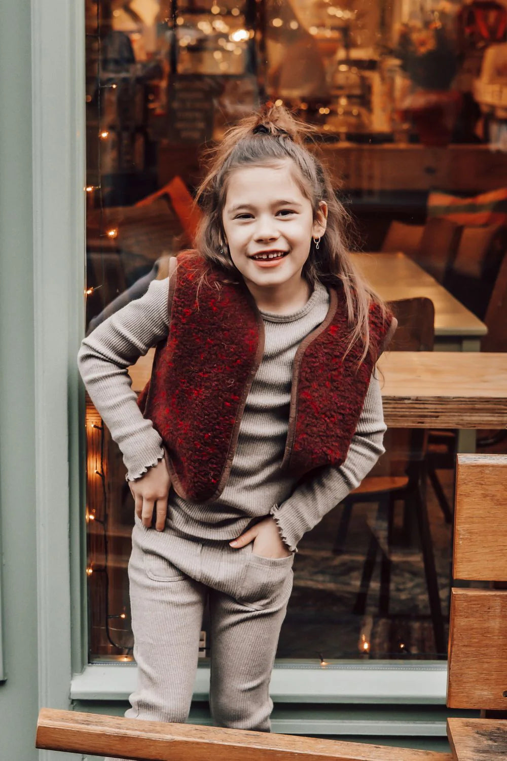 Camino junior red multi dots
