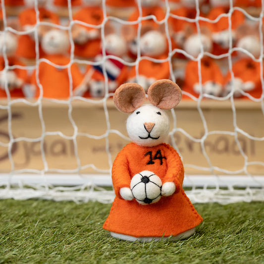 Decoratie muis met voetbal