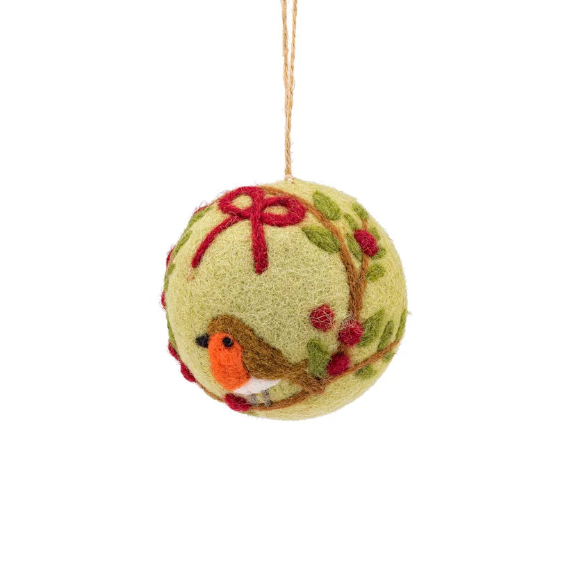 Hanger bal English christmas roodborstje