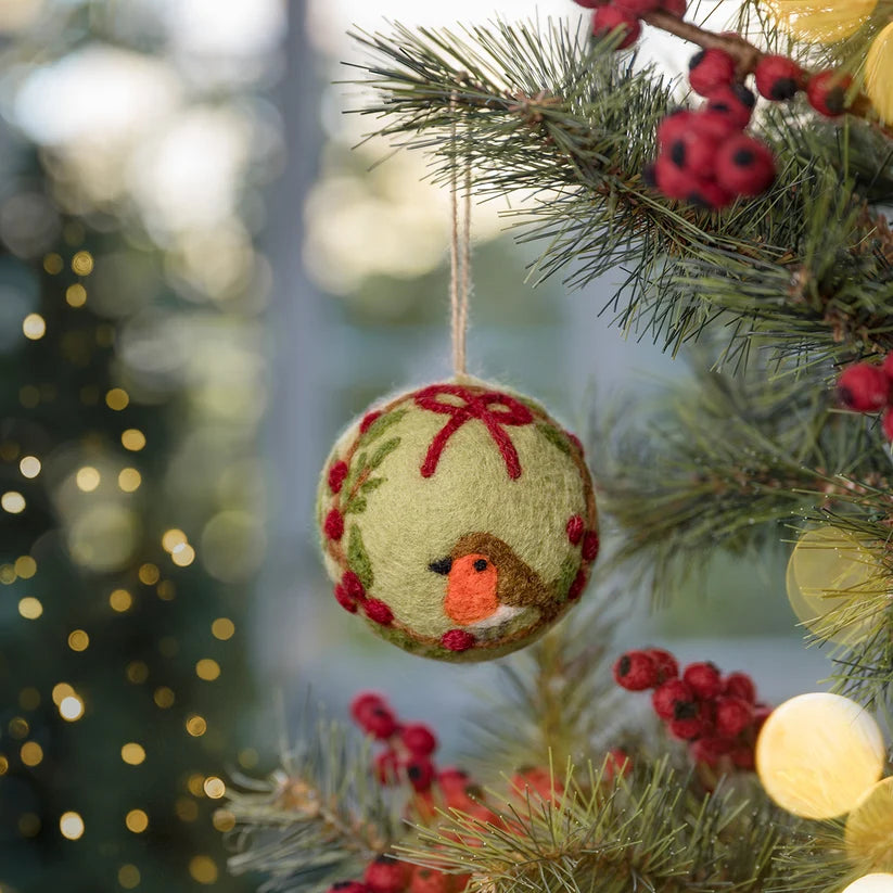 Hanger bal English christmas roodborstje