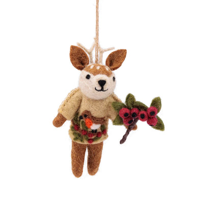 Hanger hert English christmas beige