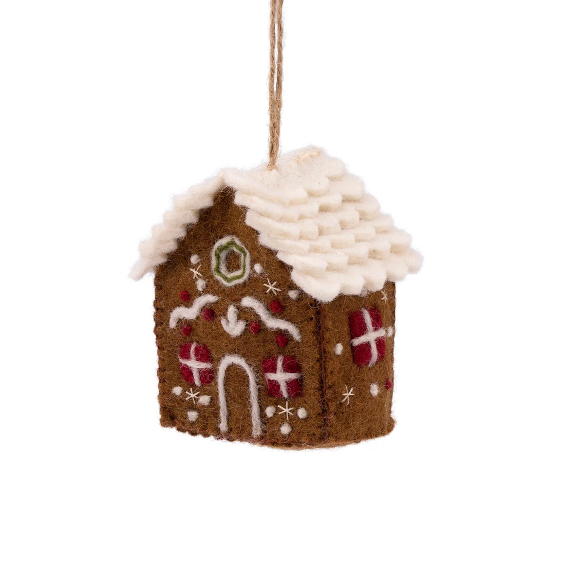 Hanger huisje English christmas bruin