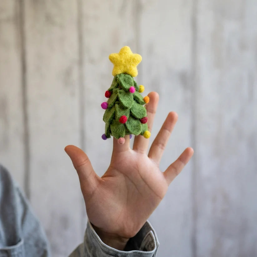 Vingerpopje kerstboom multicolor