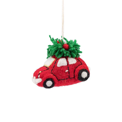 Hanger auto met kerstboom