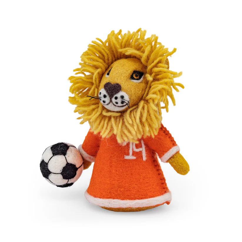 Decoratie leeuw met voetbal