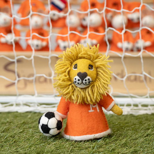 Decoratie leeuw met voetbal