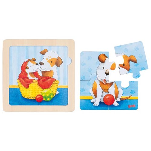 Goki puzzel babydieren hond