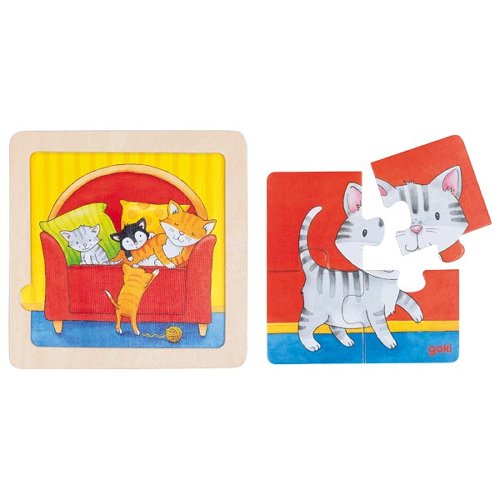 Goki puzzel babydieren kat