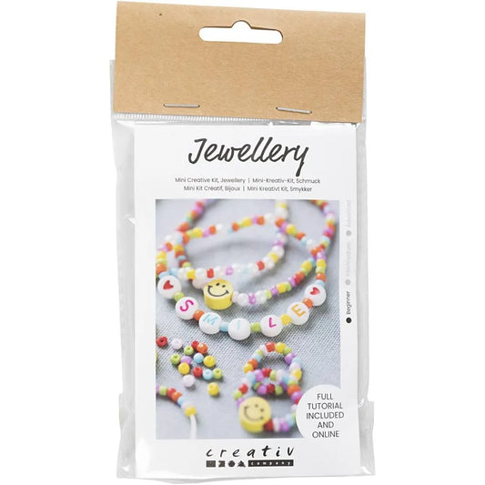 Mini hobbyset sieraden armband en ring smiley