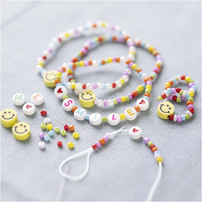 Mini hobbyset sieraden armband en ring smiley