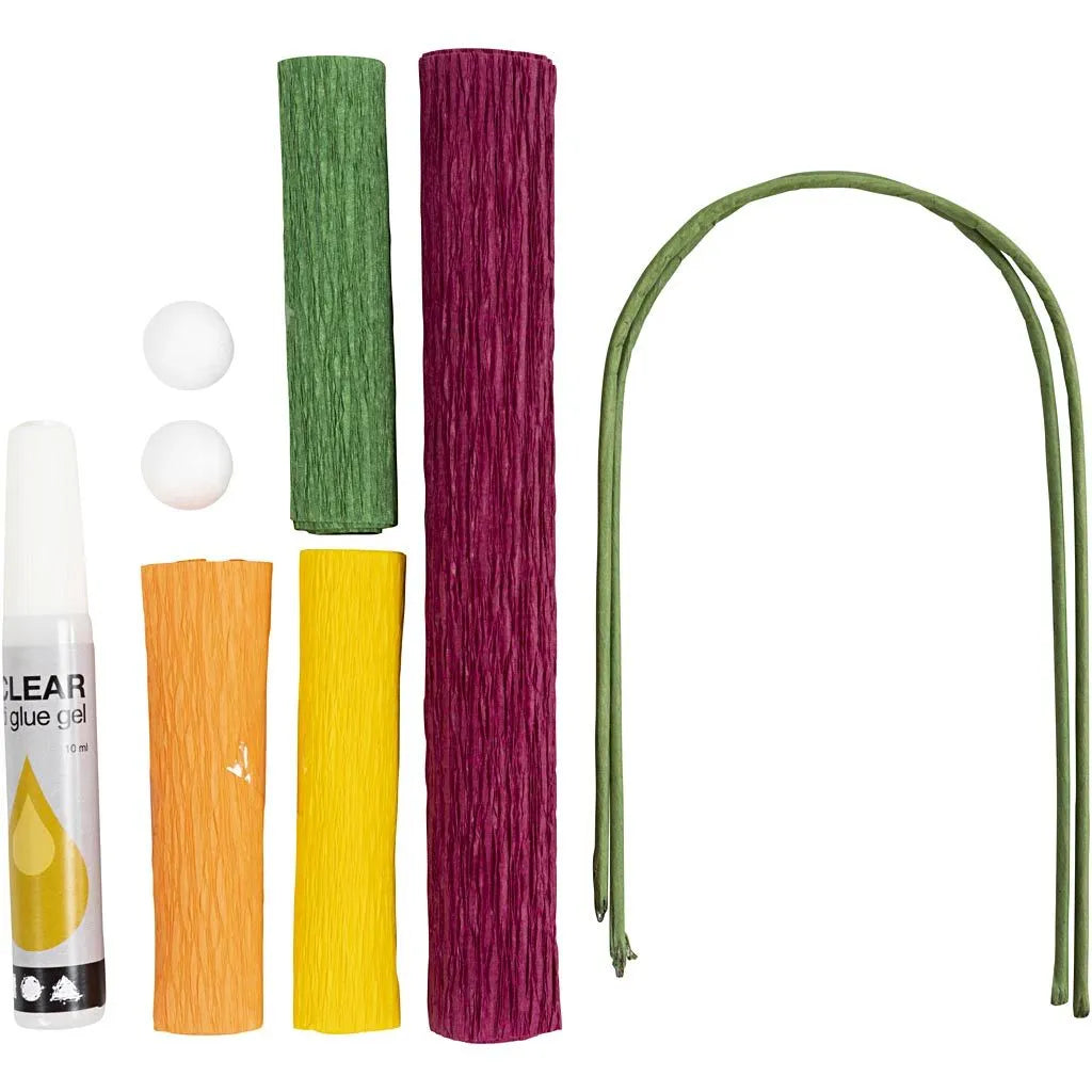 Mini hobbyset crêpepapier klaprozen