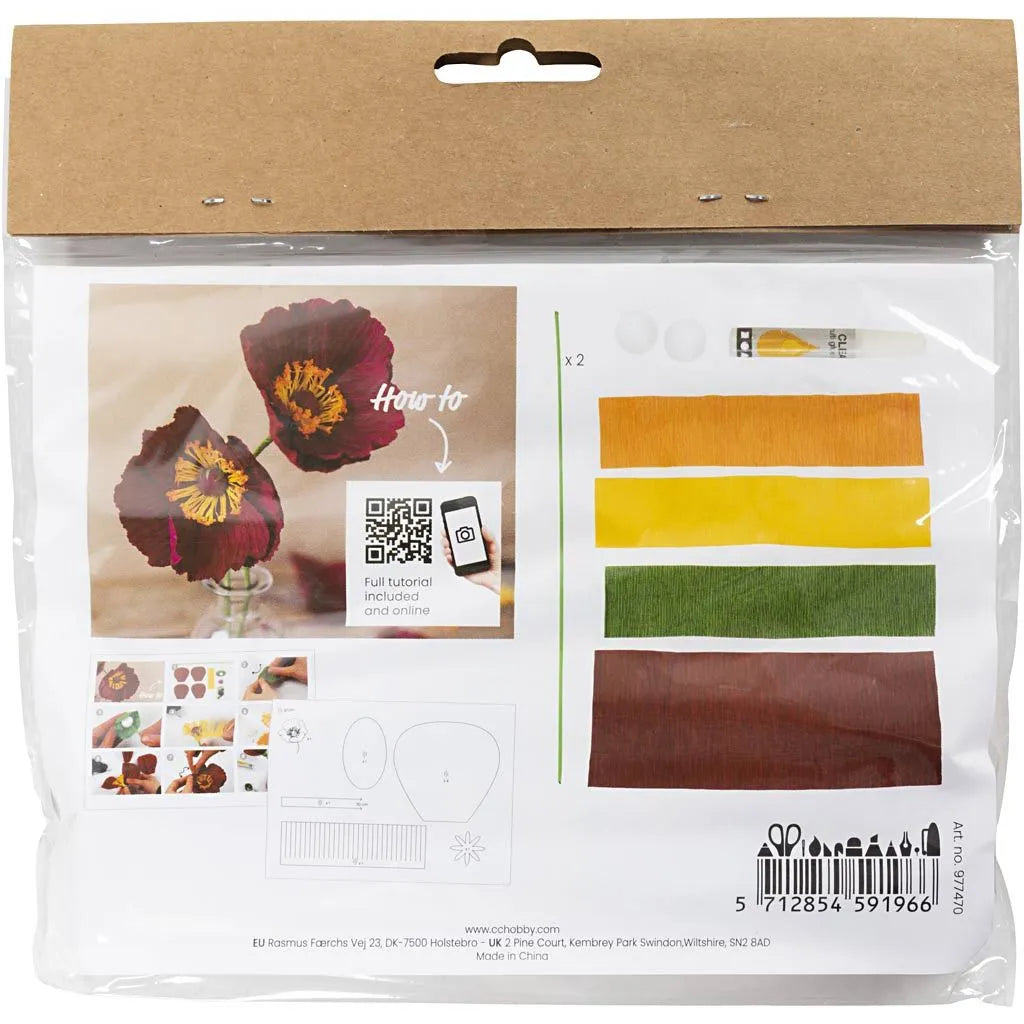Mini hobbyset crêpepapier klaprozen