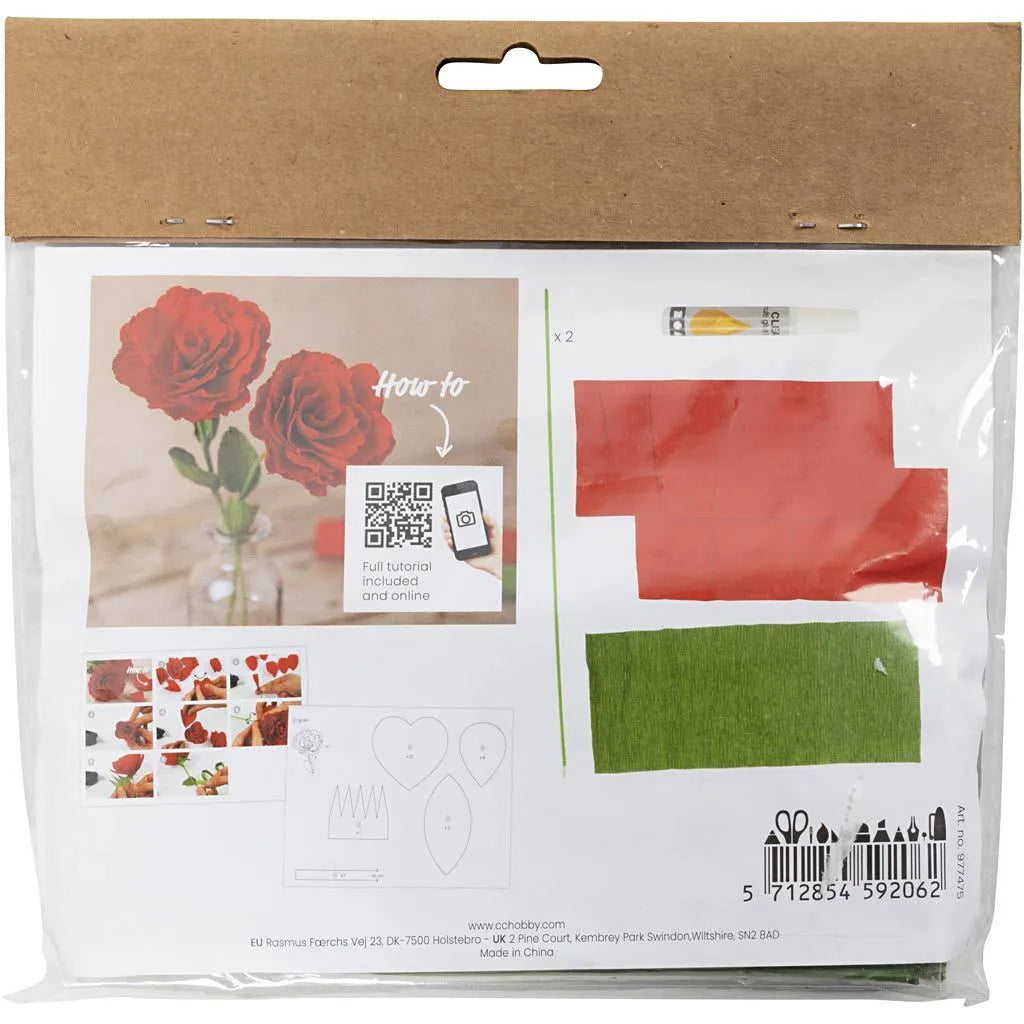 Mini hobbyset crêpepapier rozen