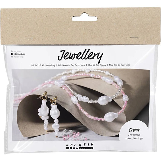 Mini hobbyset sieraden halsketting en oorbellen glans