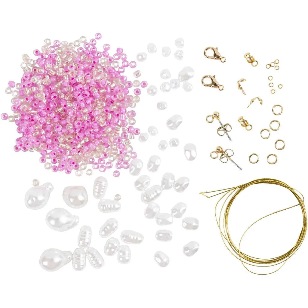 Mini hobbyset sieraden halsketting en oorbellen glans