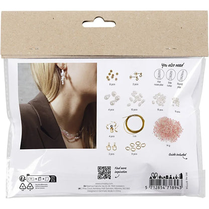 Mini hobbyset sieraden halsketting en oorbellen glans