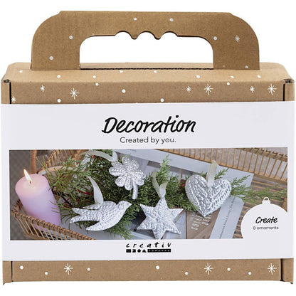 Mini hobbyset kerstdecoratie silver metal
