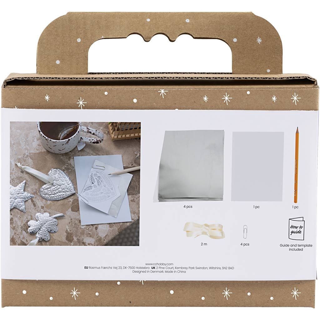 Mini hobbyset kerstdecoratie silver metal