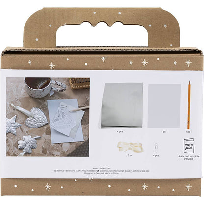 Mini hobbyset kerstdecoratie silver metal