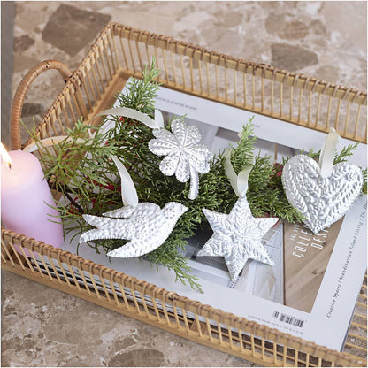 Mini hobbyset kerstdecoratie silver metal