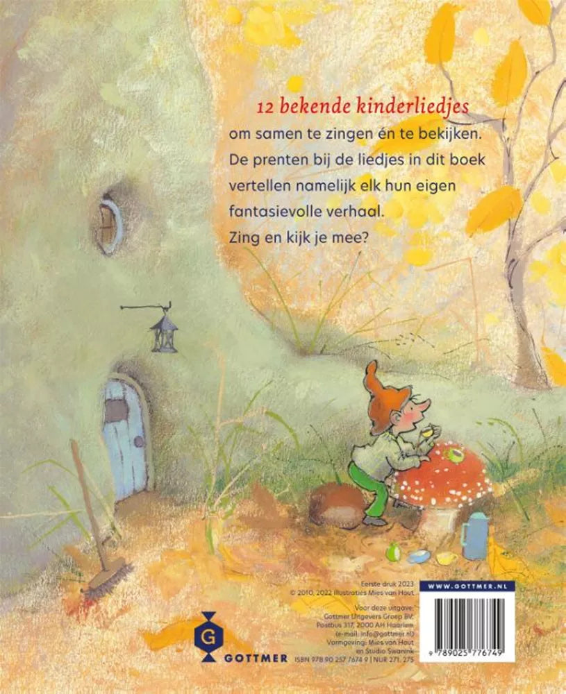 Op een grote paddenstoel kinderliedjes