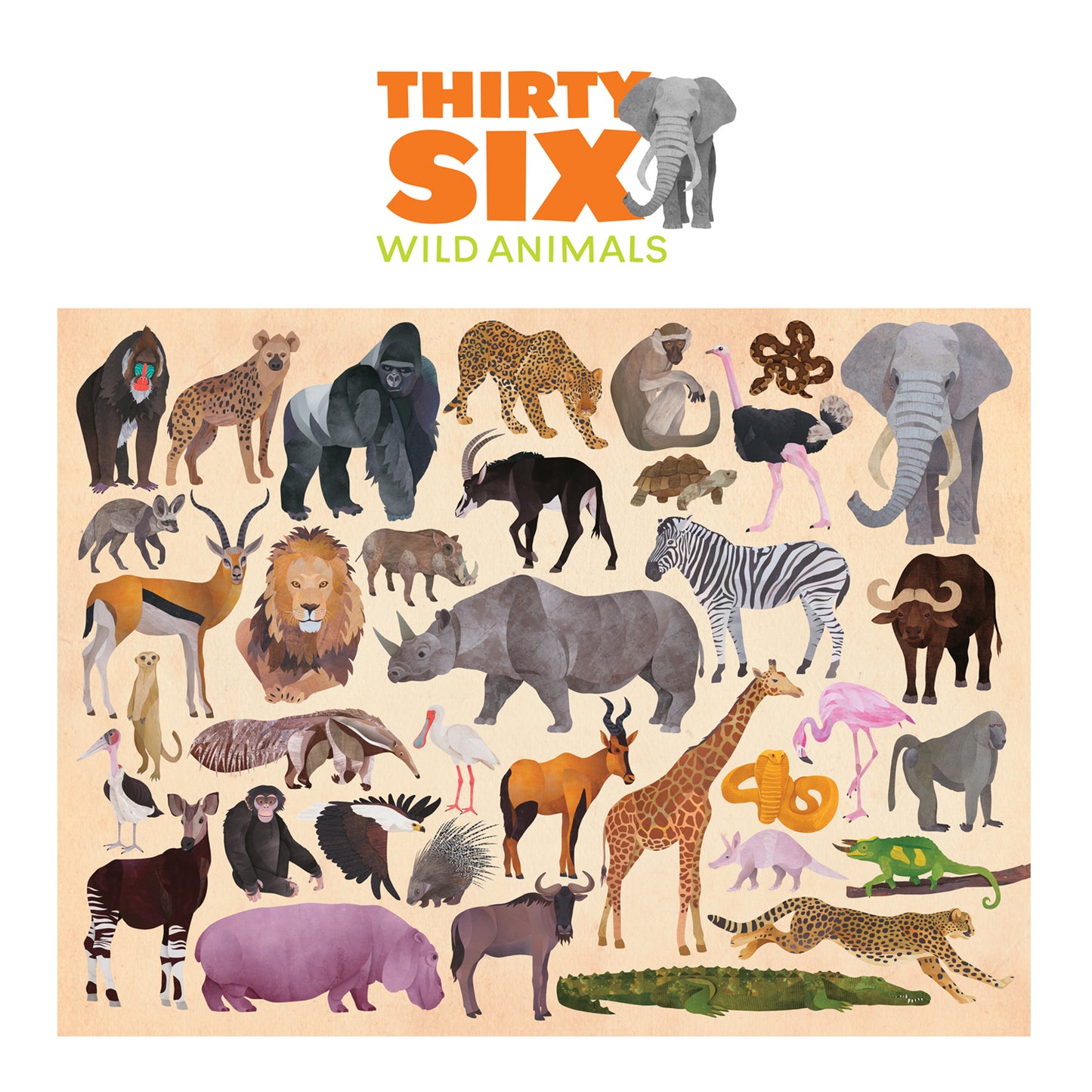 Puzzel 36 wilde dieren