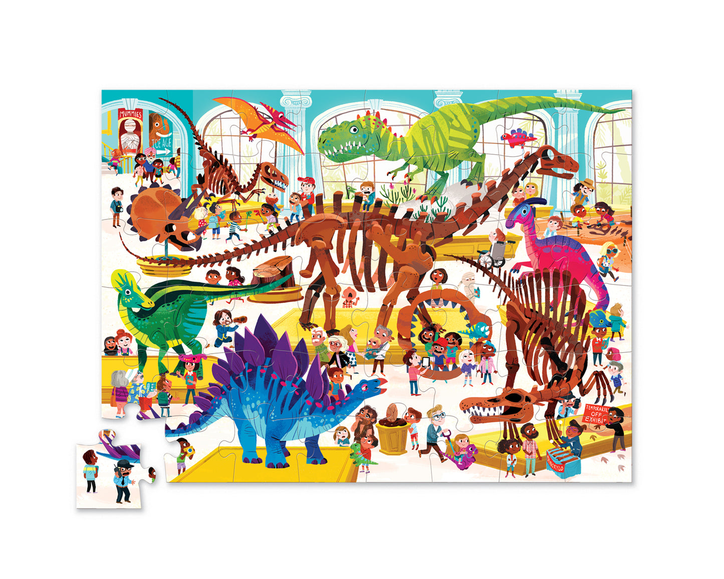 Puzzel dag in het museum dinosaurussen