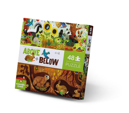 Puzzel above & below ontdekking in de tuin