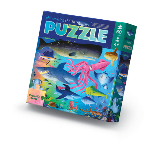Holographic foil puzzel glinsterende haaien