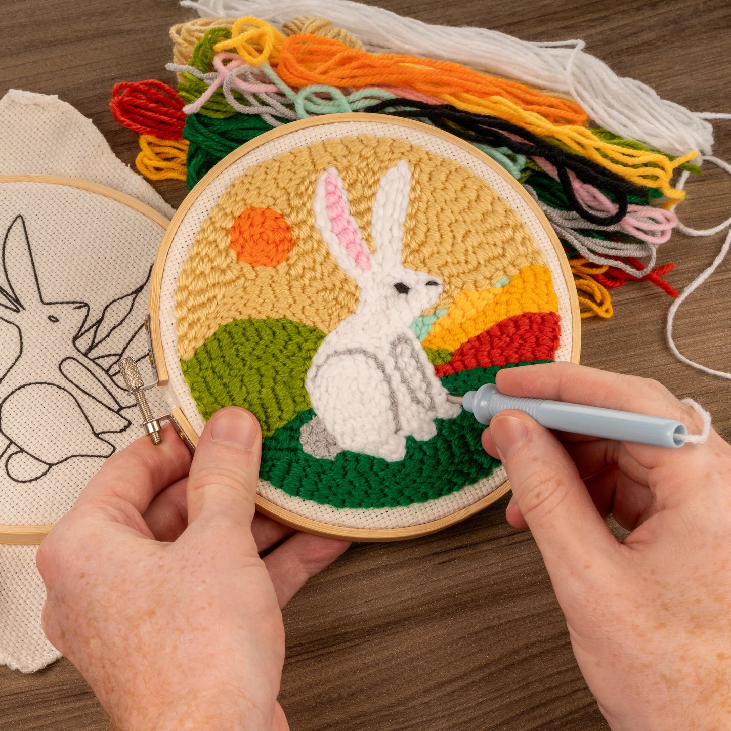 Punch needle kit hare