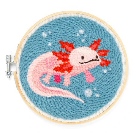 Punch needle axolotl