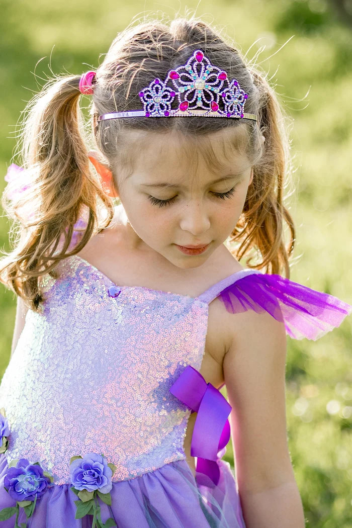 Tiara met steentjes lila