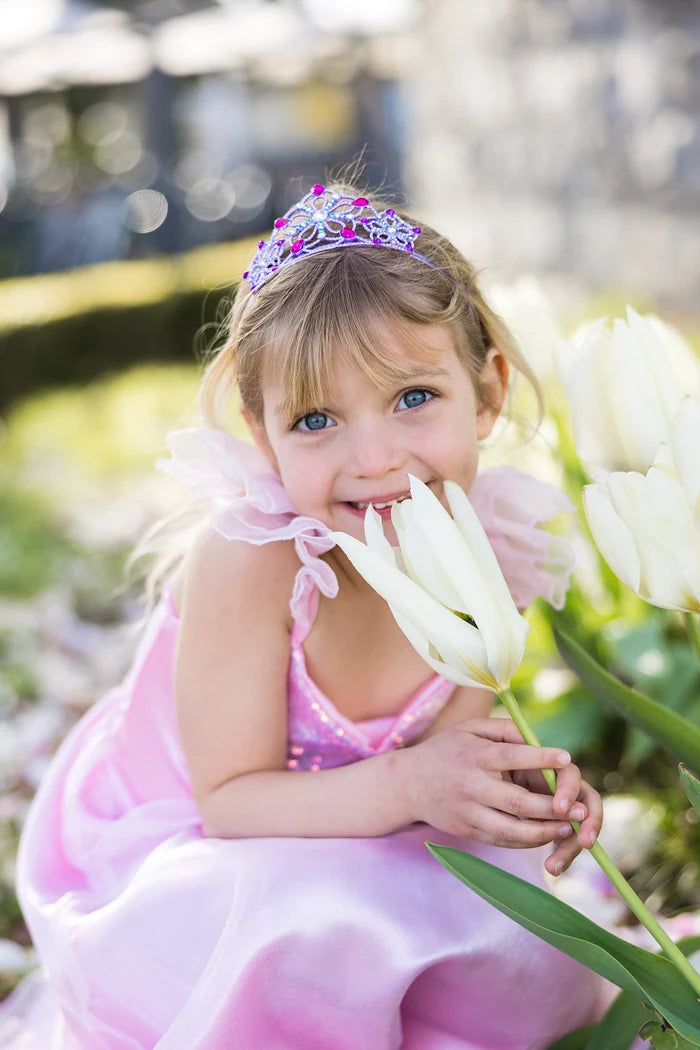 Tiara met steentjes lila