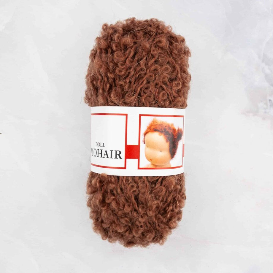 Haartjeswol Mohair Bouclé lichtbruin