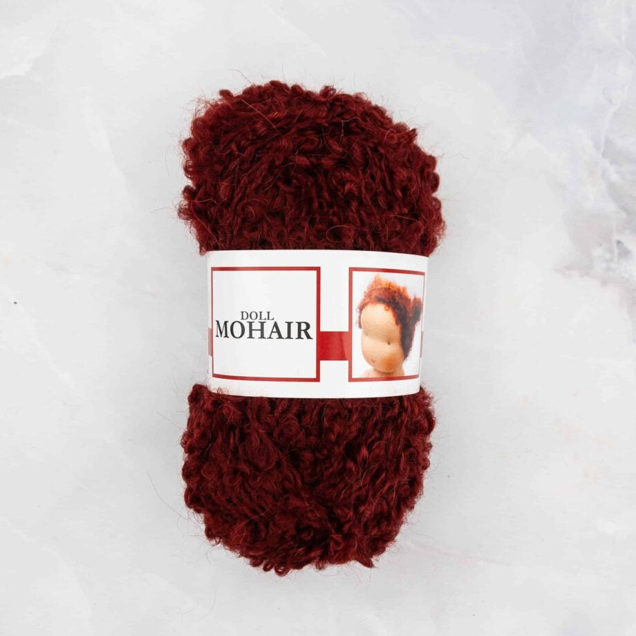 Haartjeswol Mohair Bouclé roodbruin