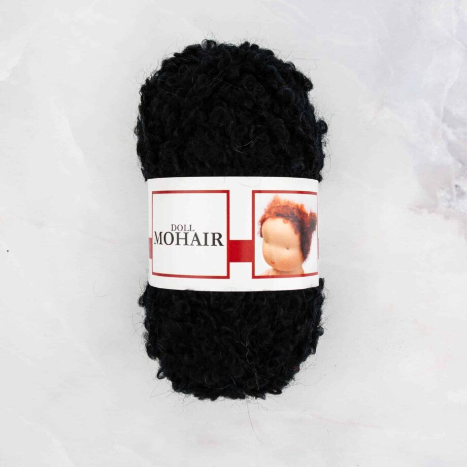 Haartjeswol Mohair Bouclé zwart