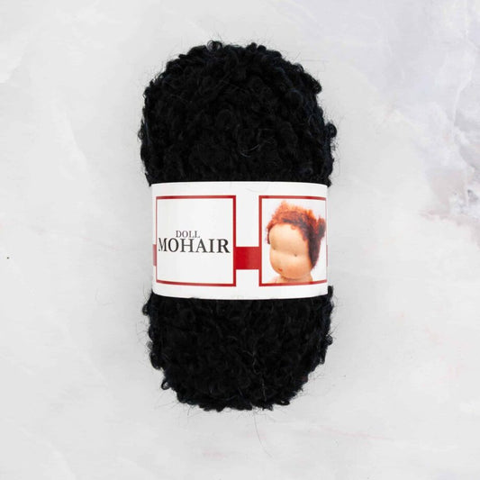Haartjeswol Mohair Bouclé zwart