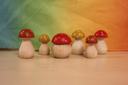 Pegdoll set van 6 paddenstoelen
