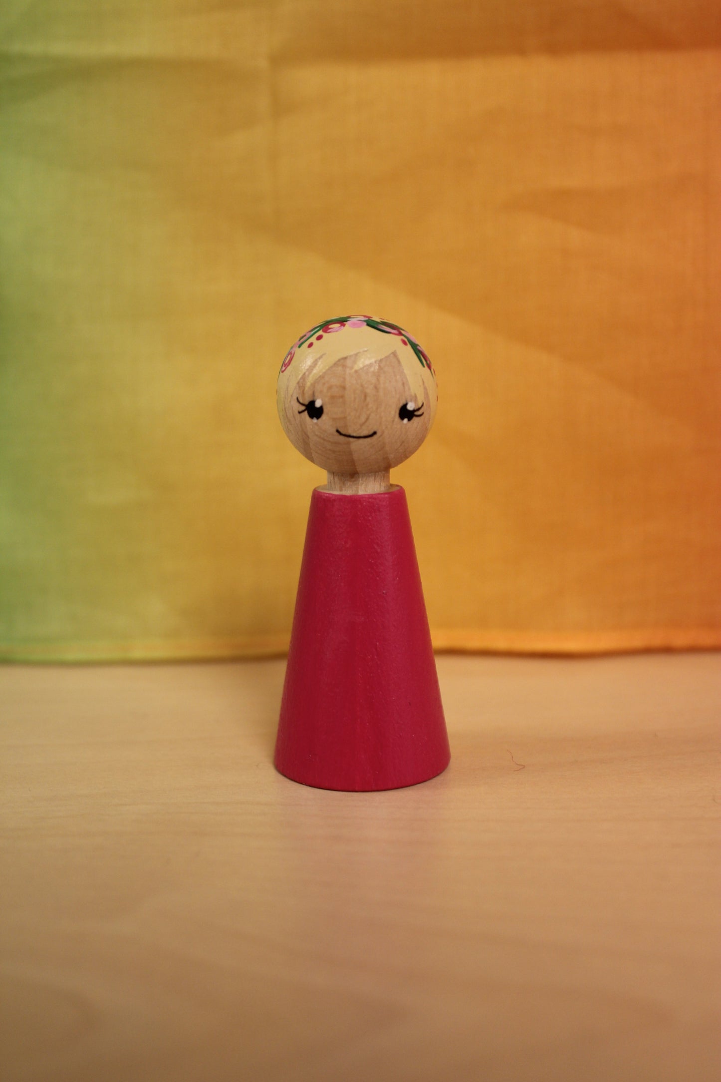 Pegdoll bloemenkindje roze met blonde haren