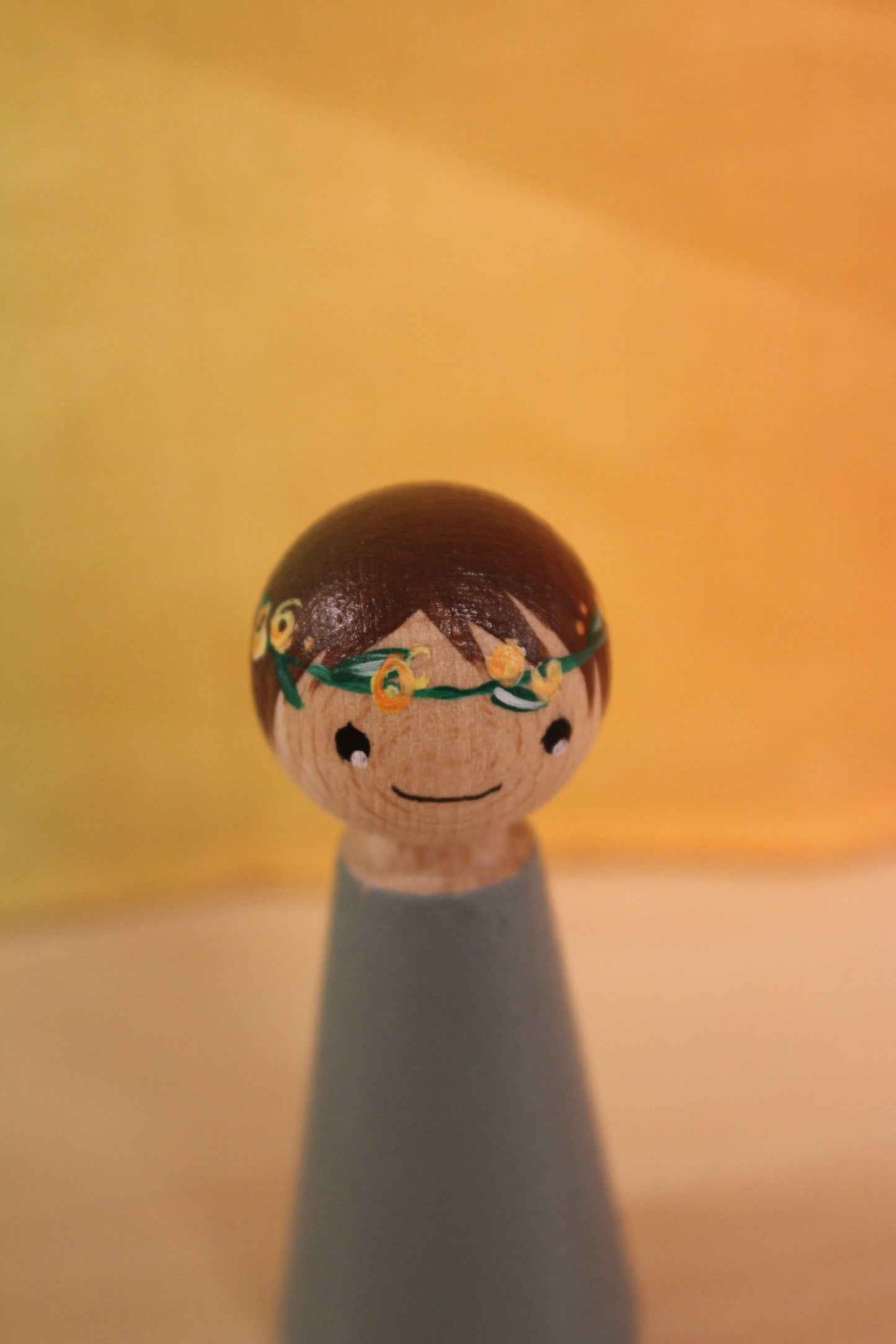 Pegdoll bloemenkindje groen met bruine haren
