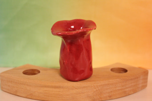 Keramiek steker vaasje rood
