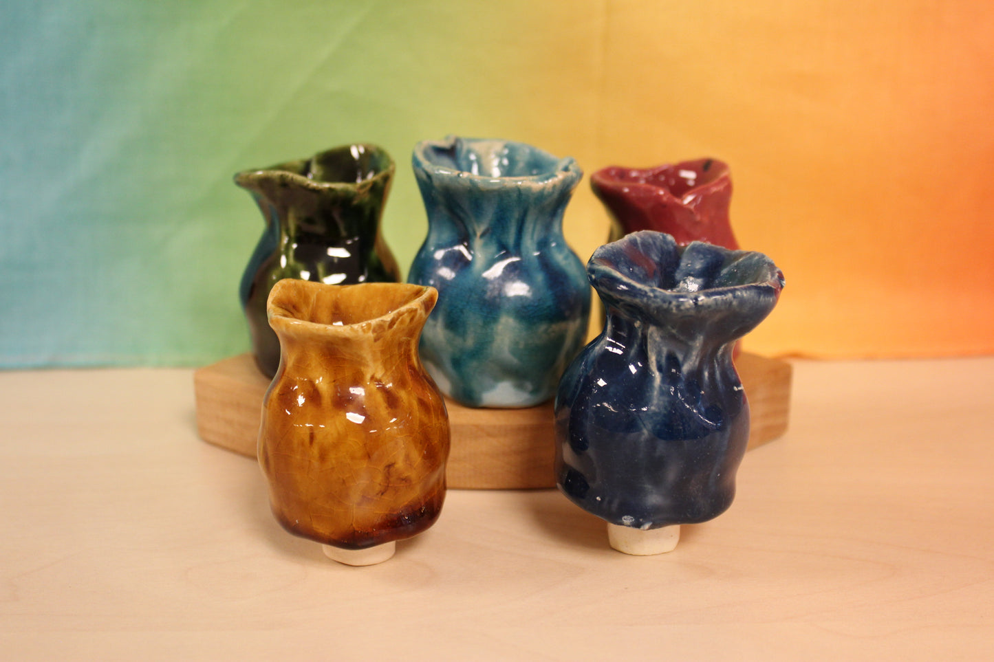 Keramiek steker vaasje donkerblauw